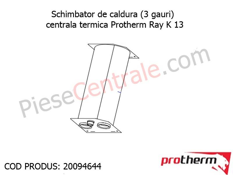 Poza Schimbator de caldura (3 gauri) termica Protherm Ray K 13